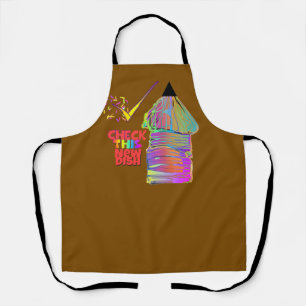 Check This New Dish Brown  Apron
