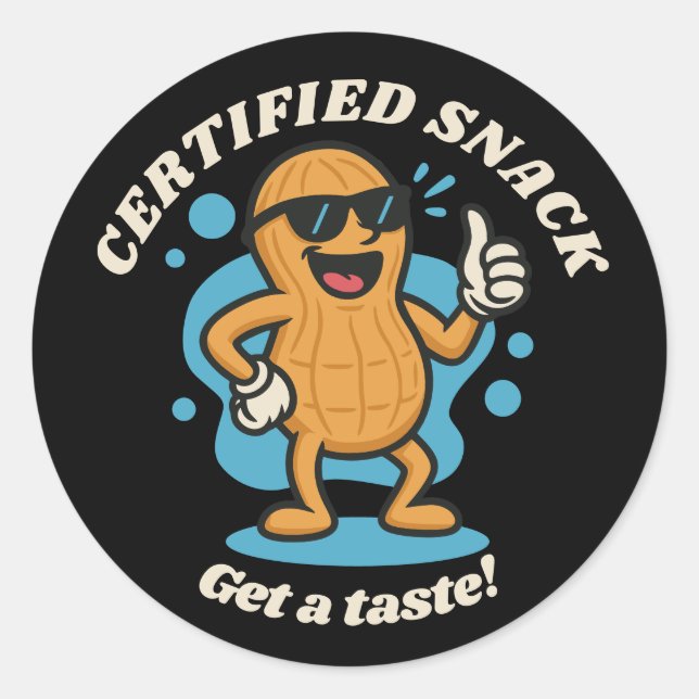 Check this nut out: Certified Snack Classic Round Sticker (Front)