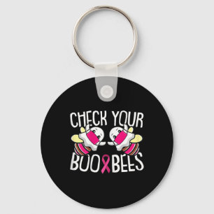 Check Your Boo Bees Breast Cancer Awareness Warrio Key Ring
