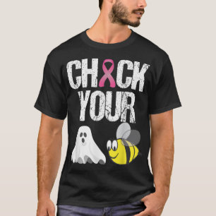 Check Your Boo Bees Funny Breast Cancer Halloween T-Shirt