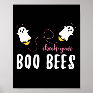 Check Your Boo Bees October Breast Cancer Awarenes Poster