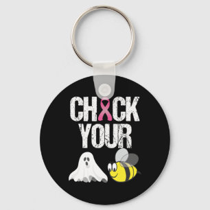 Check Your Boo Bees Shirt Funny Breast Cancer Hall Key Ring