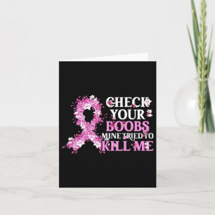 Check Your Breast Breast Cancer Awareness Pink Rib Card