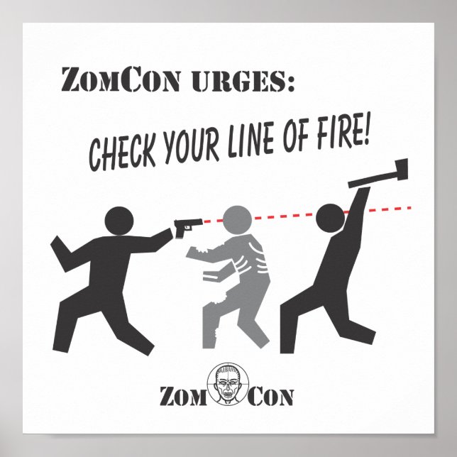 Check Your Line of Fire! Poster (Front)