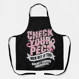 Check Your Pecs Men Breast Cancer Awareness Apron