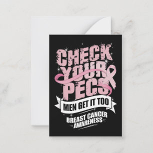 Check Your Pecs Men Breast Cancer Awareness Card