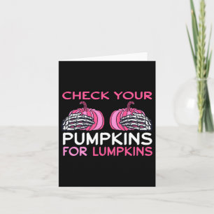Check Your Pumpkins Breast Cancer Awareness Shirt  Card