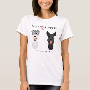 Check Your Puppies Funny Breast Cancer Awareness T-Shirt