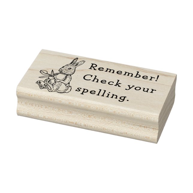 CHECK YOUR SPELLING BENJI RABBIT RUBBER STAMP (Stamp)