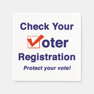 Check Your Voter Registration 2022 Election Napkin