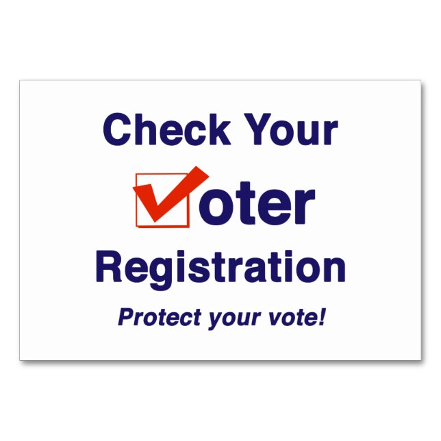 Check Your Voter Registration 2024 Election Table Number (Front)