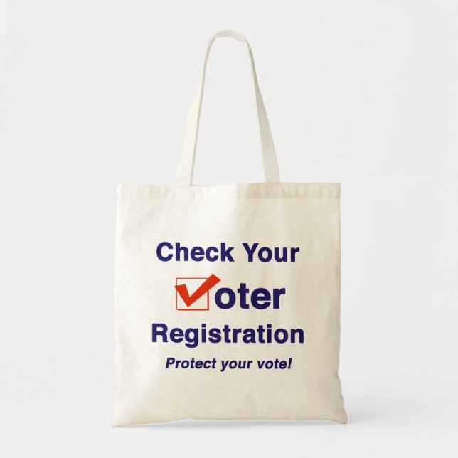 Check Your Voter Registration 2026 Election Tote Bag (Front)