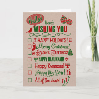 Checkbox Choose Your Holiday