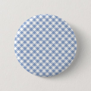 Checked Blue Gingham Classic  6 Cm Round Badge
