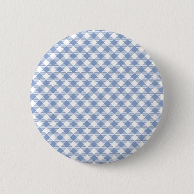 Checked Blue Gingham Classic Pattern 6 Cm Round Badge (Front)