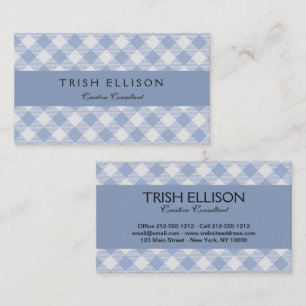 Checked Blue Gingham Classic Pattern Business Card