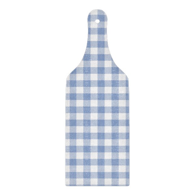 Checked Blue Gingham Classic Pattern Cutting Board (Front)