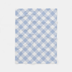 Checked Blue Gingham Classic Pattern Fleece Blanket