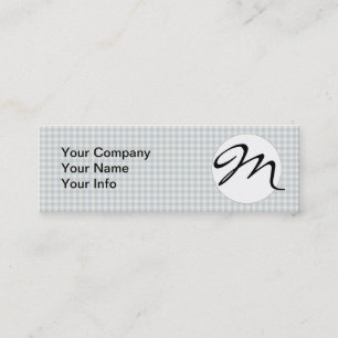 Checked Blue Gingham Classic Pattern Mini Business Card