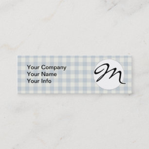 Checked Blue Gingham Classic Pattern Mini Business Card