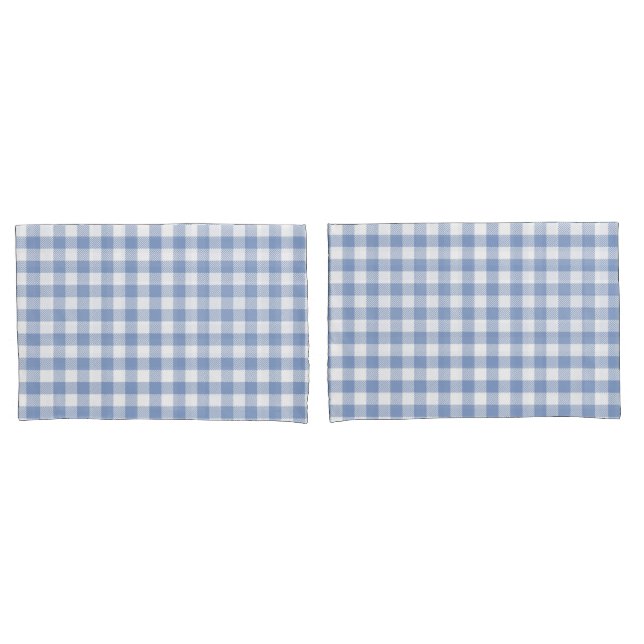 Checked Blue Gingham Classic Pattern Pillowcase (Front-Set)