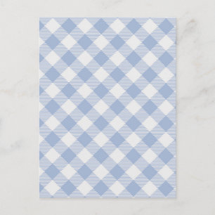 Checked Blue Gingham Classic Pattern Postcard