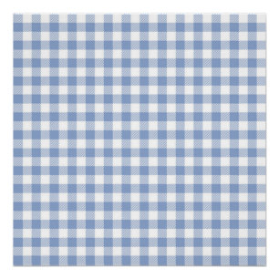 Checked Blue Gingham Classic Pattern Poster