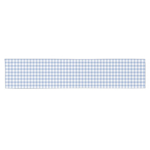 Checked Blue Gingham Classic Pattern Short Table Runner