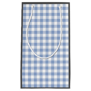Checked Blue Gingham Classic Small Gift Bag
