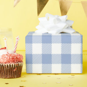 Checked Blue Gingham Classic  Wrapping Paper