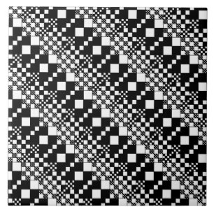 Checked, Checks - Black and White Tile