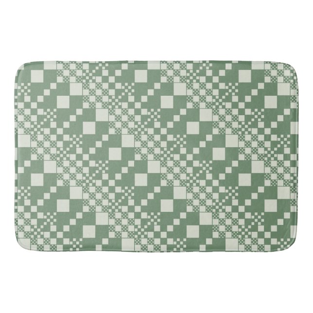 Checked, Checks in Green Bath Mat (Front)