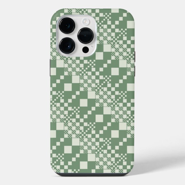 Checked, Checks in Green iPhone Case (Back)