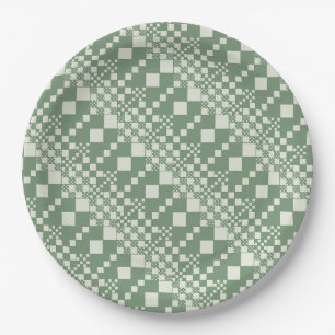 Checked, Checks in Green Paper Plate