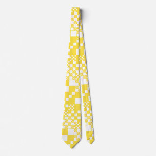 Checked, Checks in Lemon Yellow and White Tie