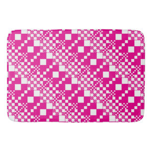 Checked, Checks in Magenta and White Bath Mat