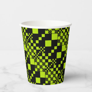 Checked, Checks - Lime Green Paper Cups