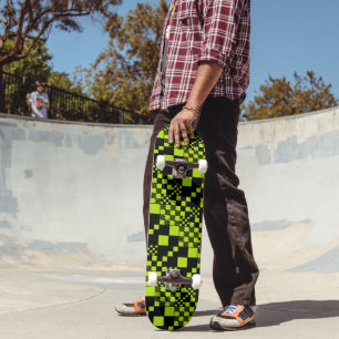 Checked, Checks - Lime Green Skateboard