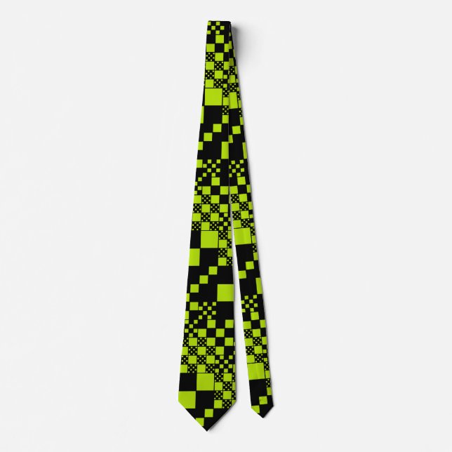 Checked, Checks - Lime Green Tie (Front)