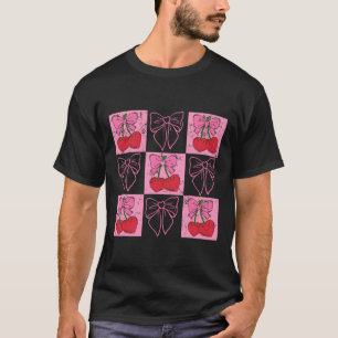 Checked Cherry Coquette Love You Cherry Much 1  T-Shirt