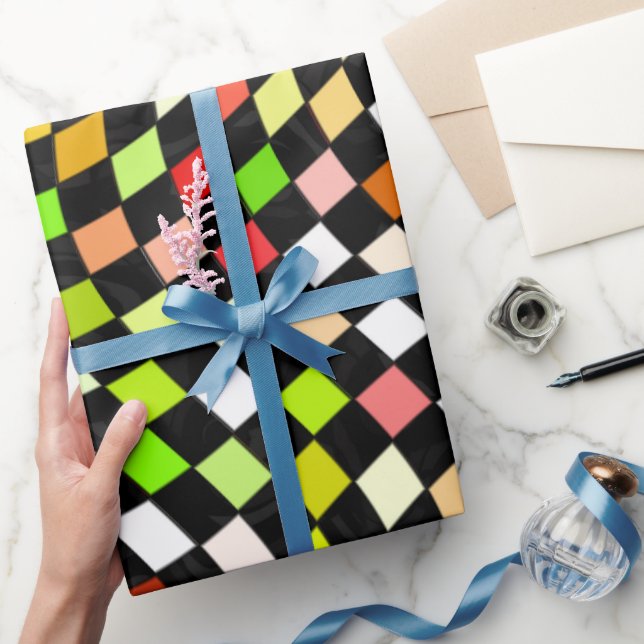 Checked Geometric Wrapping Paper (Gifting)