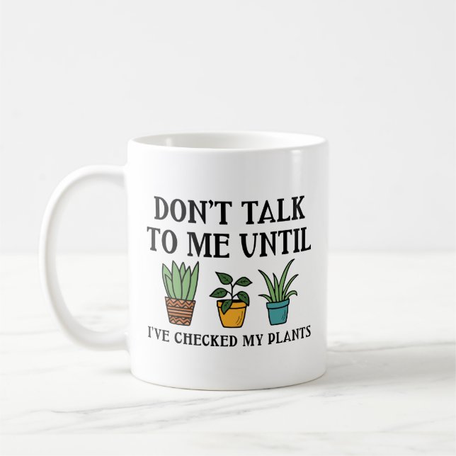 Checked My Plants Coffee Mug (Left)