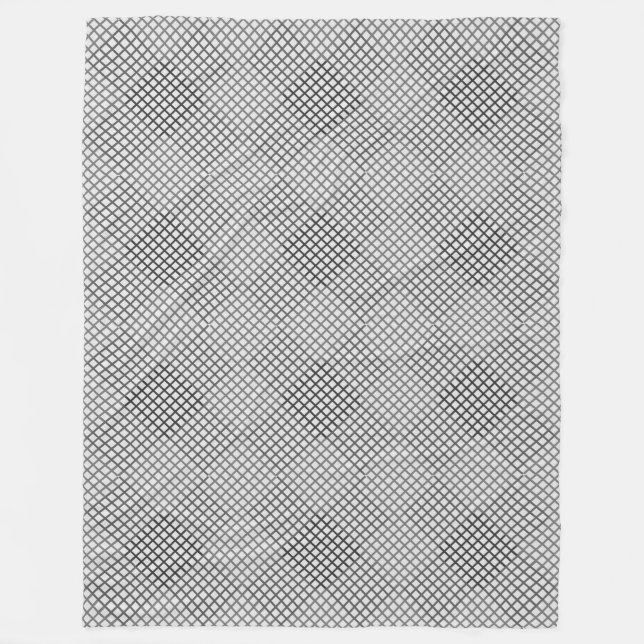 Checked pattern diagonal 2 tones w OffWhite Fleece Blanket (Front)