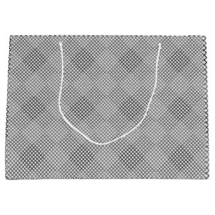 Checked pattern diagonal 2 tones w OffWhite Large Gift Bag