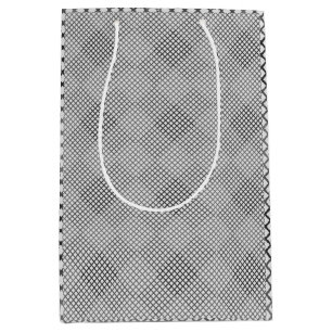 Checked pattern diagonal 2 tones w OffWhite Medium Gift Bag