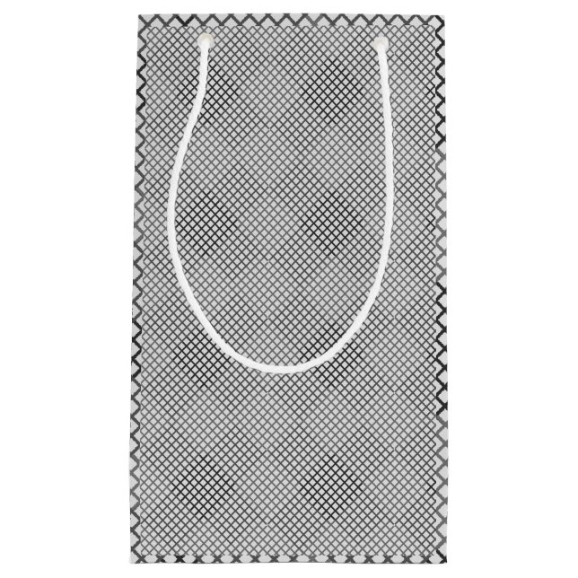 Checked pattern diagonal 2 tones w OffWhite Small Gift Bag (Front)