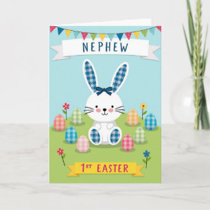 Checked Rabbit Easter Card