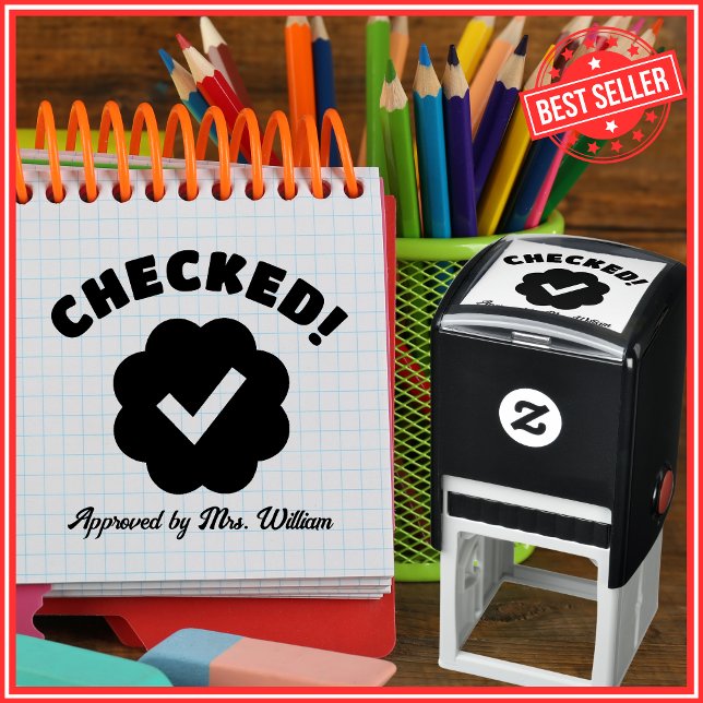 Checked Work Verified Tick Teacher Self-inking Stamp (Creator Uploaded)