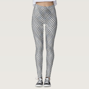 Checker pattern diagonal grey 02.w Offwhite BG Leggings