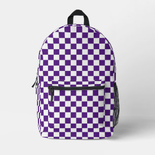 Checker Pattern Printed Backpack